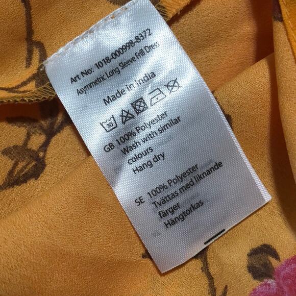 NA-KD Tangerine Floral dream Asymmetric Dress size 2 NEW - Picture 5 of 7